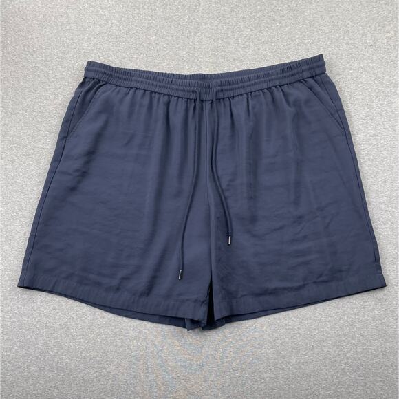 Nordstrom Drawstring Waist Shorts Womens 2X Navy Blue Pull On 6" Stretch Waist - Picture 1 of 11